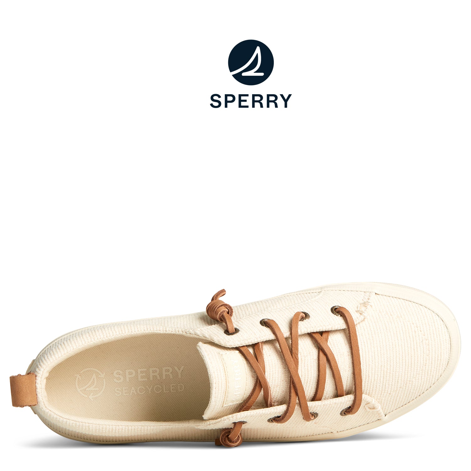 Women's SeaCycled™ Crest Vibe Two-Tone Sneaker Off White (STS89158)