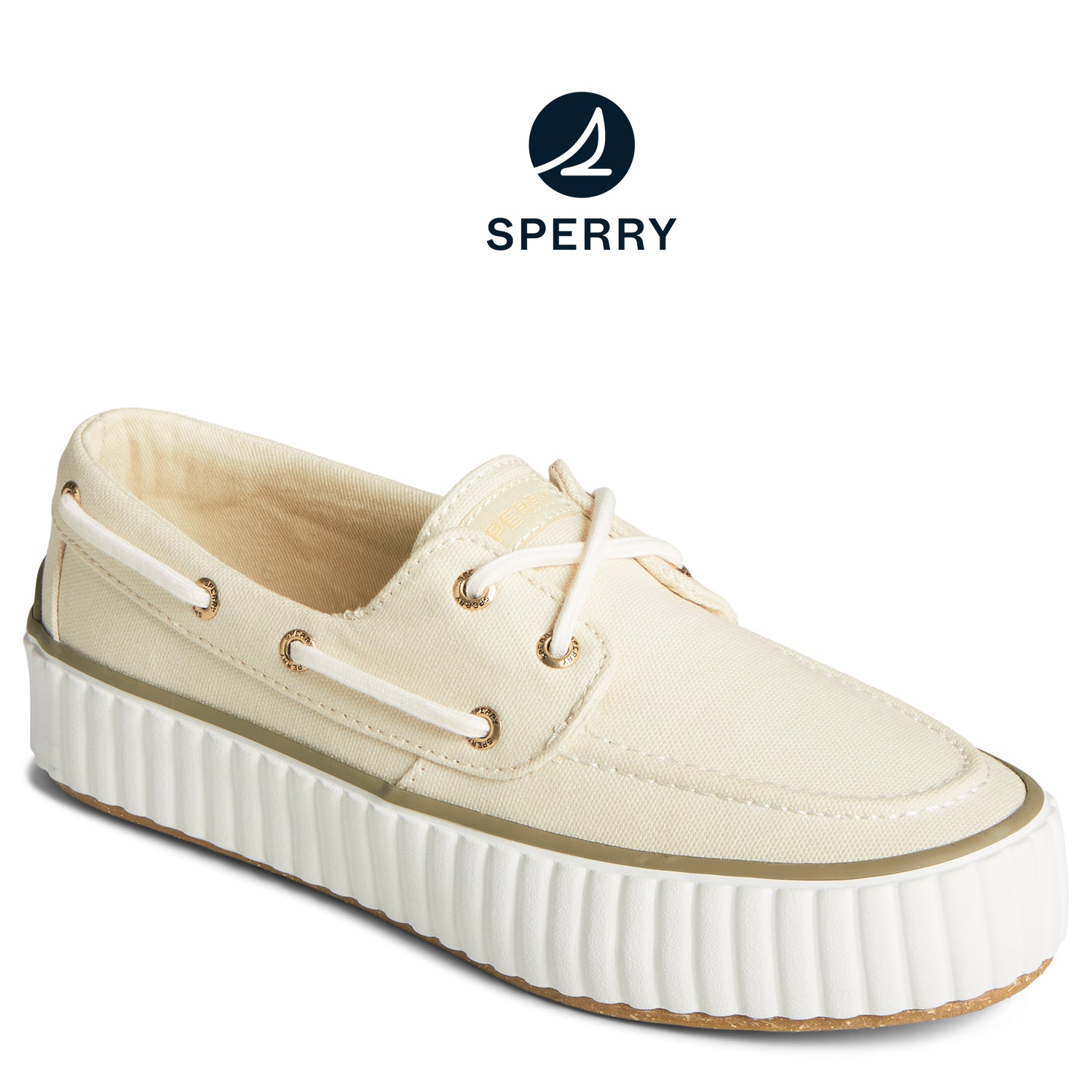 Women's SeaCycled™ Pier Wave Boat Platform Boat Shoe Off White (STS89240)