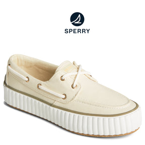 Women's SeaCycled™ Pier Wave Boat Platform Boat Shoe Off White (STS89240)