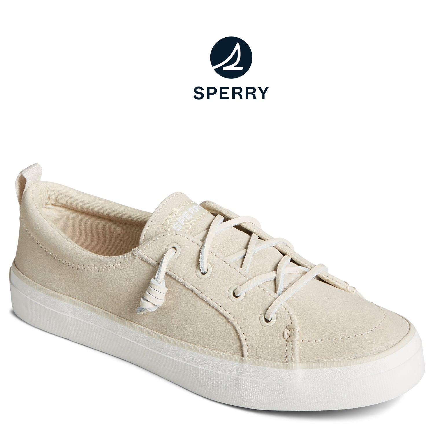 Women's Crest Vibe Washable Leather Sneaker White (STS89338)