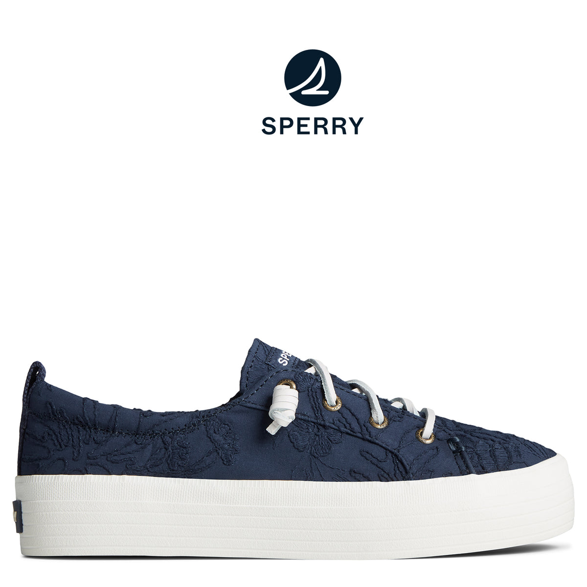 Women's SeaCycled™ Crest Vibe Platform Lace Platform Sneaker Navy (STS89340)