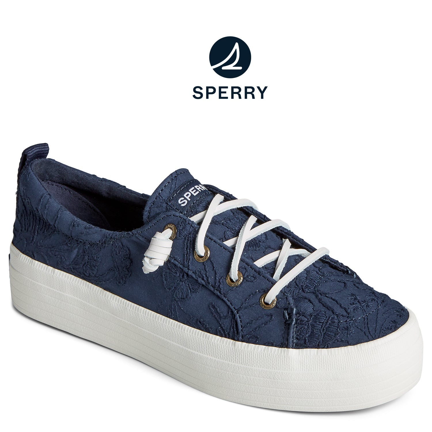 Women's SeaCycled™ Crest Vibe Platform Lace Platform Sneaker Navy (STS89340)