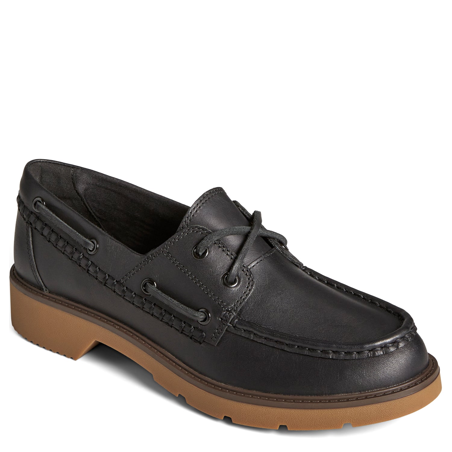 Women's Wells Boat Shoes Topsider - Black (STS89604)
