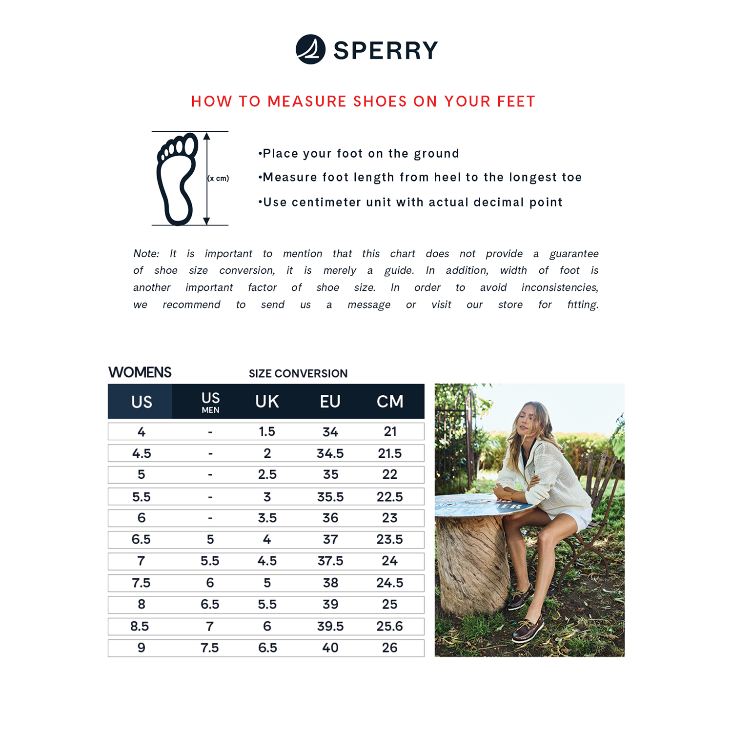 Sperry boat shoe sizing store