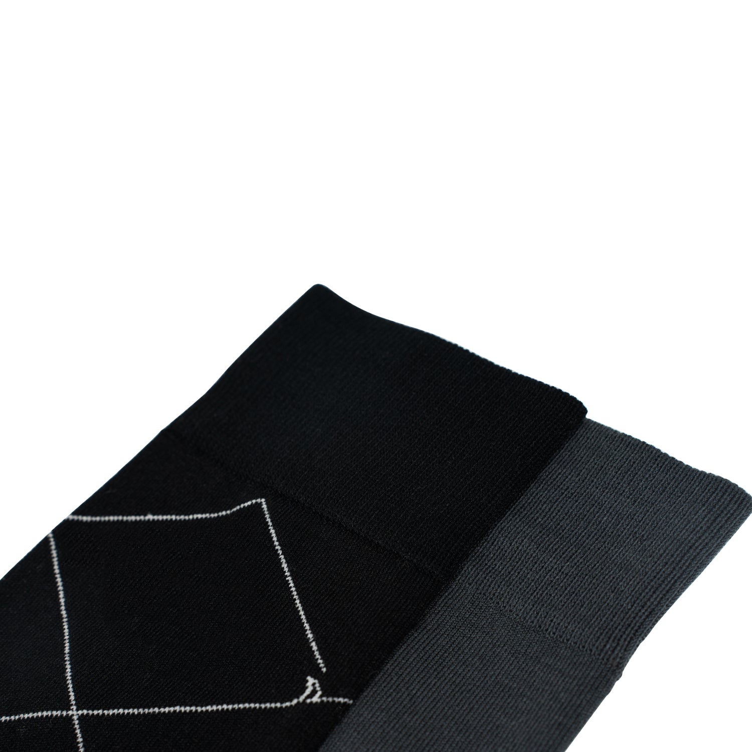 Men's 2 in 1 Crew Socks - Black/Grey (25F65711)