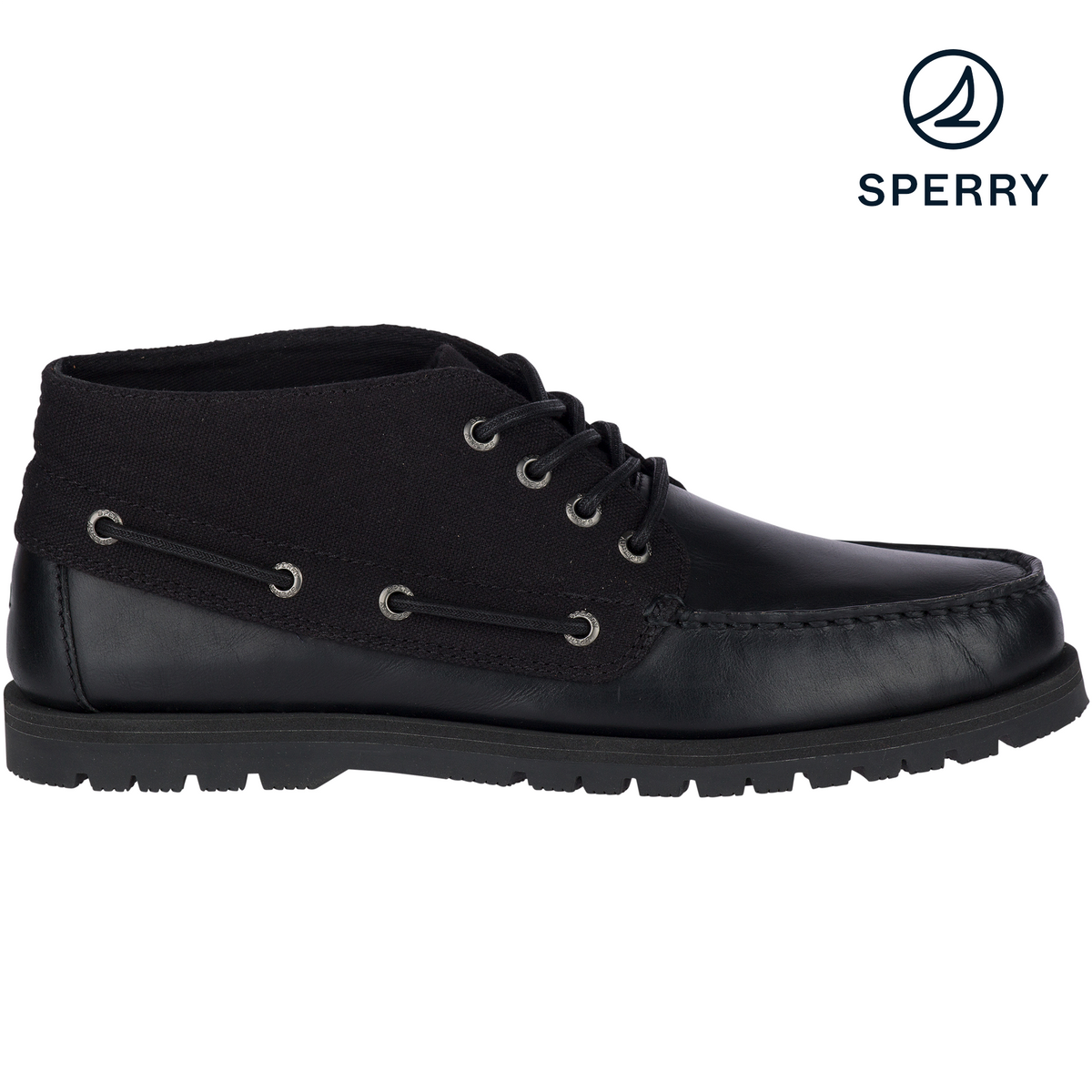 Men's Leeward Mini Lug Chukka Black Boots (STS18292)