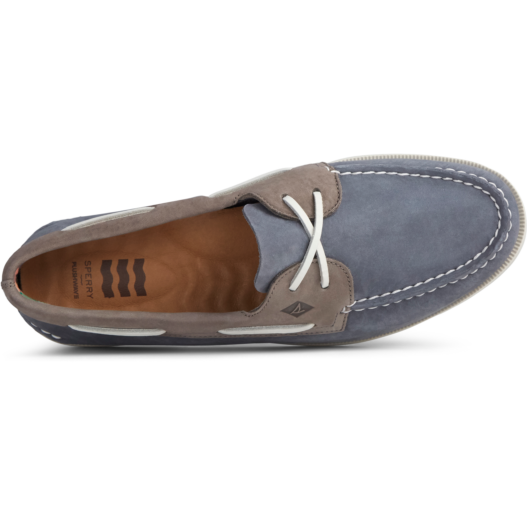 Men's Authentic Original PLUSHWAVE Washable Boat Shoe - Blue/Grey (STS21710)