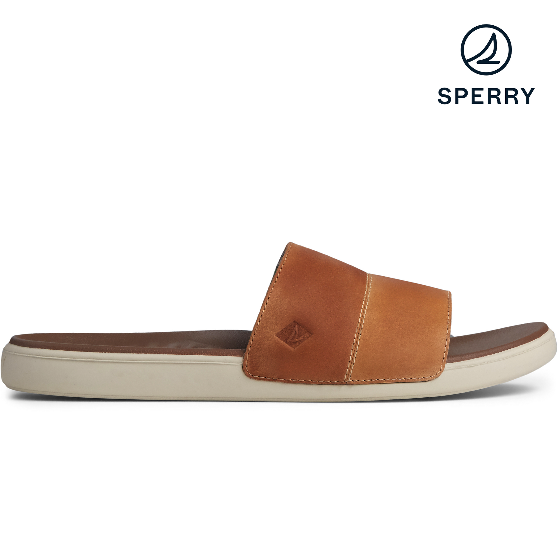 Men's Plushwave Dock Slide Leather-Tan (STS22383)