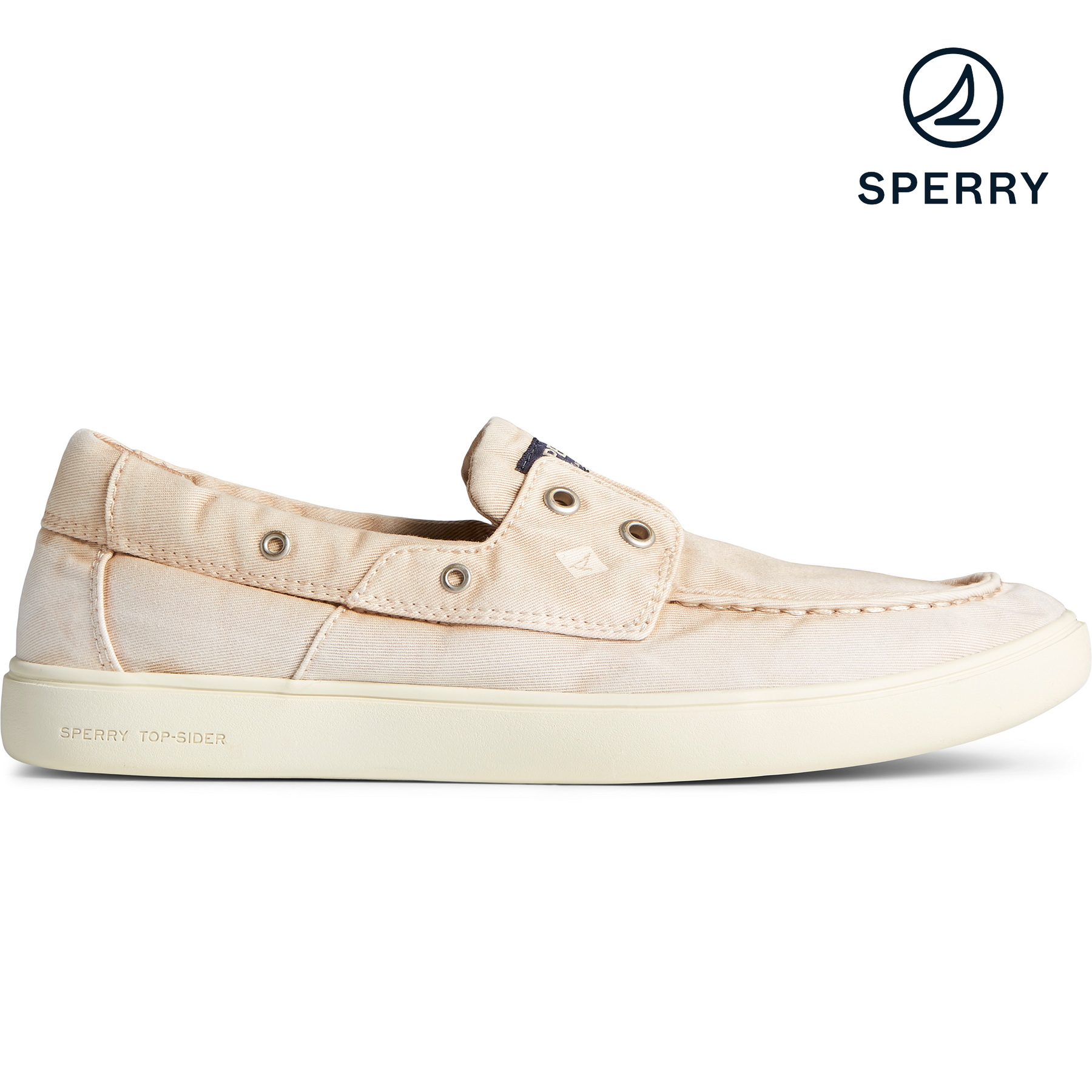 Men s Outer Banks 2 Eye Twill Boat Sneaker Khaki STS23752