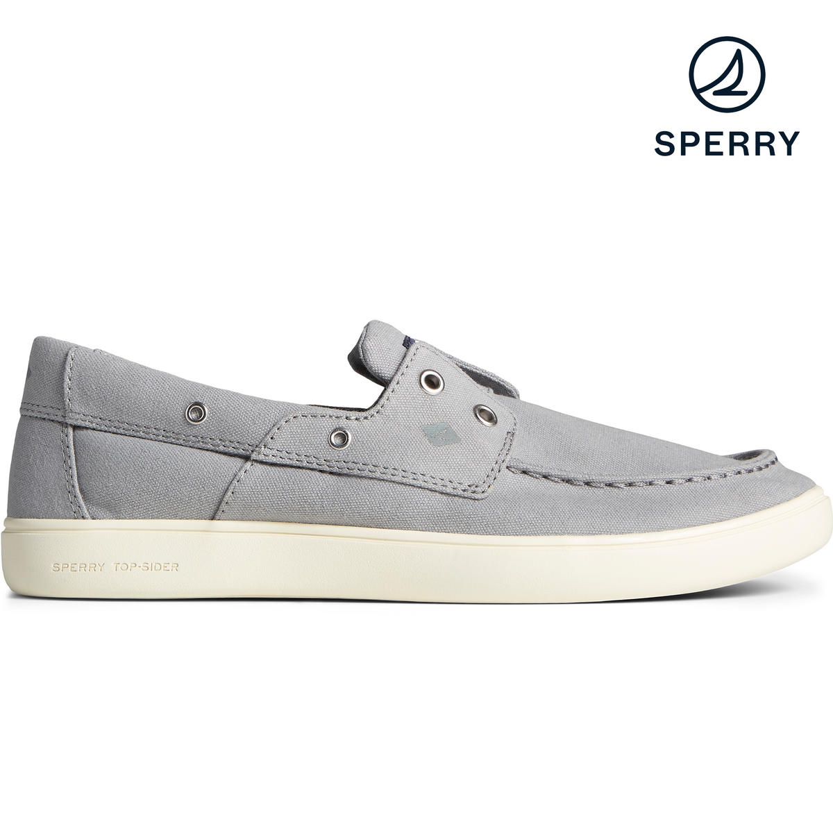 Men s Outer Banks 2 Eye Canvas Boat Shoe Grey STS23865