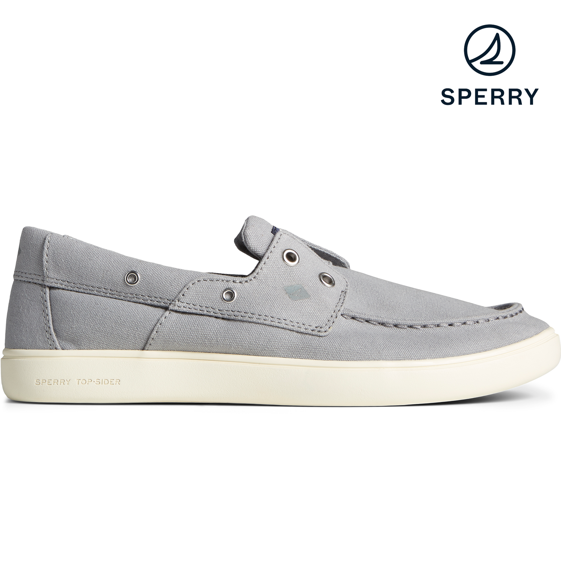 Men s Outer Banks 2 Eye Canvas Boat Shoe Grey STS23865