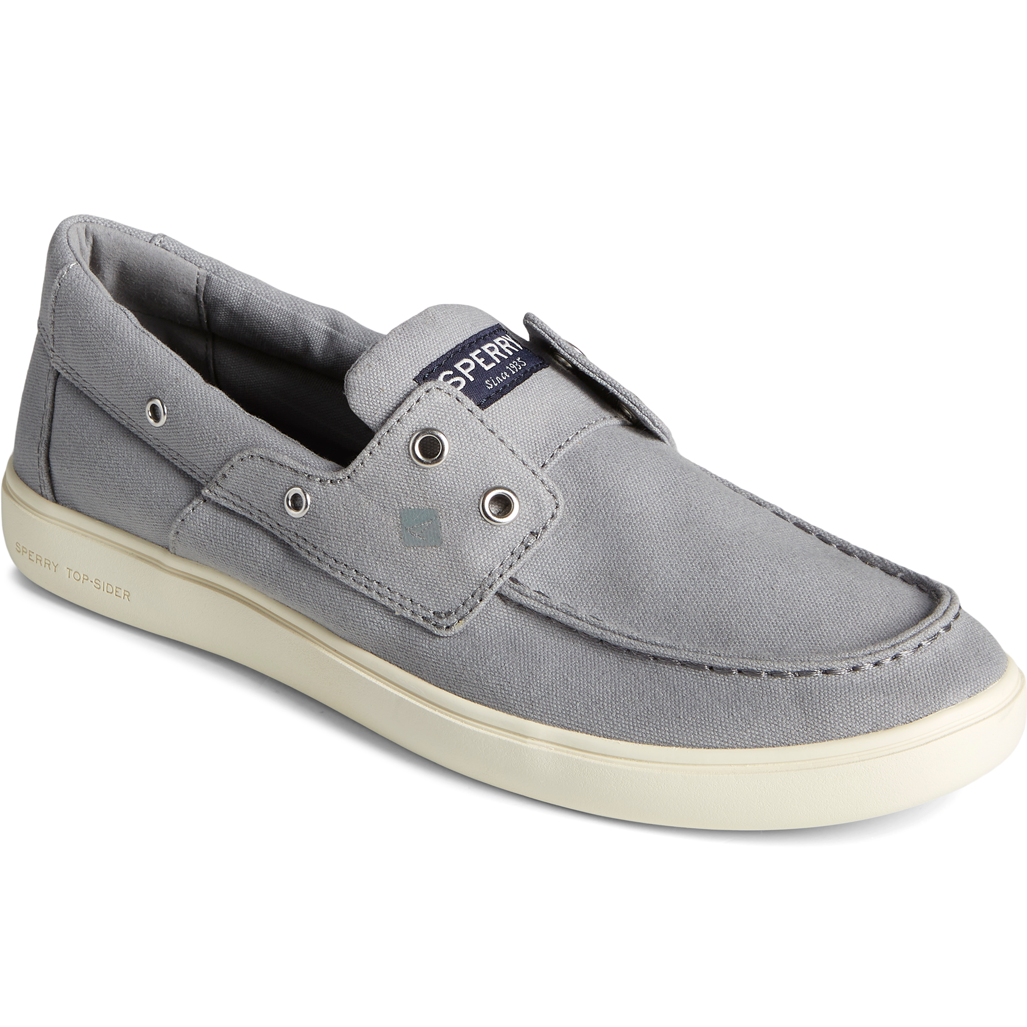 Men's Outer Banks 2-Eye Canvas Boat Shoe - Grey (STS23865)