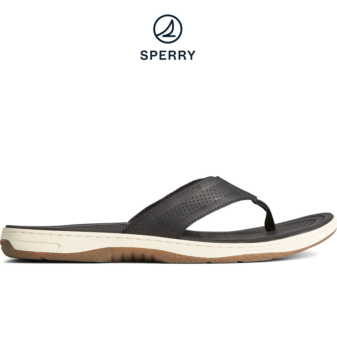 Sperry Men's Havasu Perforated Flip Flop Sandals Black (STS24079)