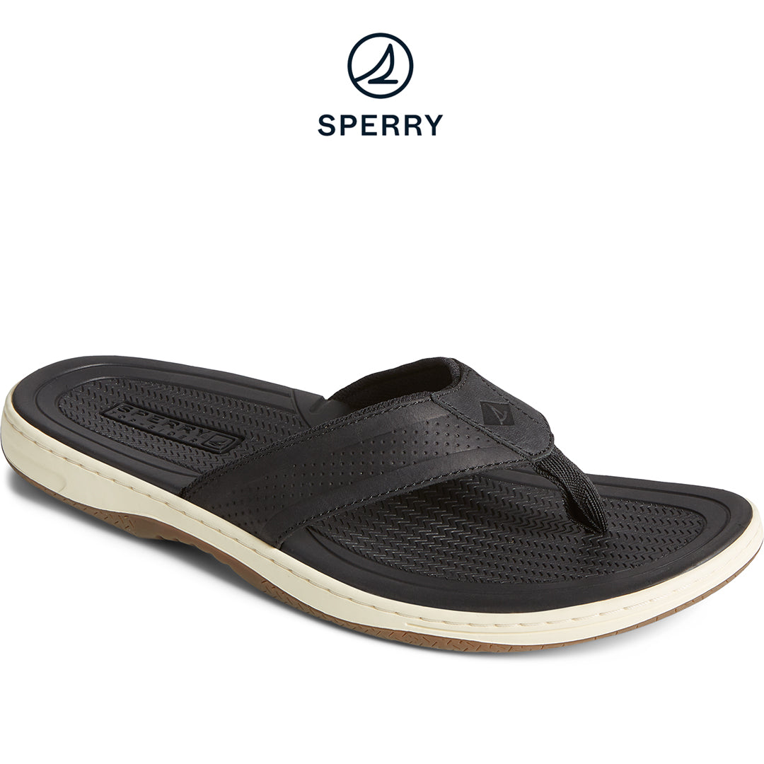 Sperry Men's Havasu Perforated Flip Flop Sandals Black (STS24079)