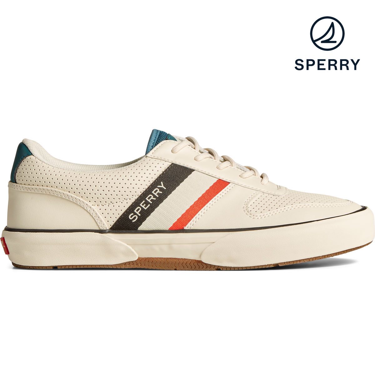 Men s Halyard Retrol Lace Up Tri Tone Sneaker Ivory STS24420