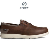 Men's Bowrider Plushstep Leather Slip-On Boat Sneaker - Brown (STS25001)