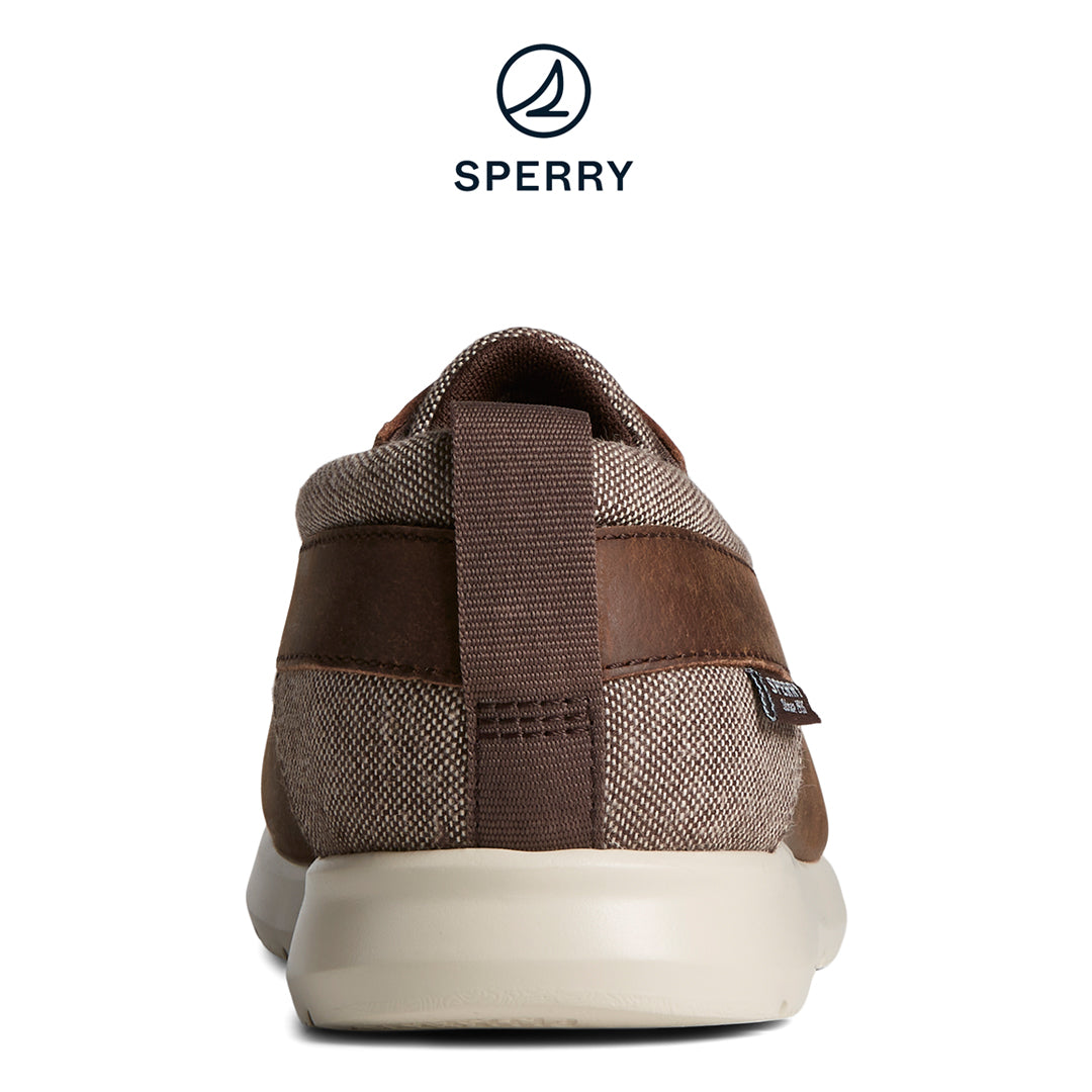 Men's Bowrider Plushstep Leather Slip-On Boat Sneaker - Brown (STS25001)