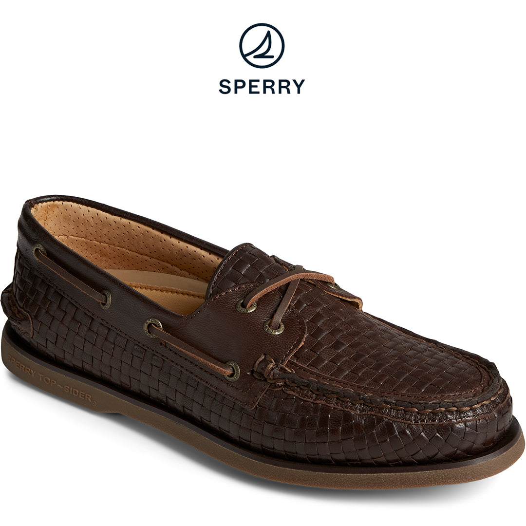 Men's Authentic Original™ Gold Cup™ Woven Boat Shoe - Brown (STS25052)