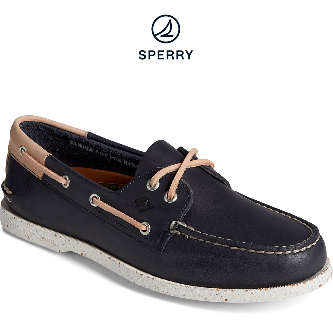 Men's Authentic Original™ Vegetable Re-Tanned Leather Boat Shoe Navy (STS25187)