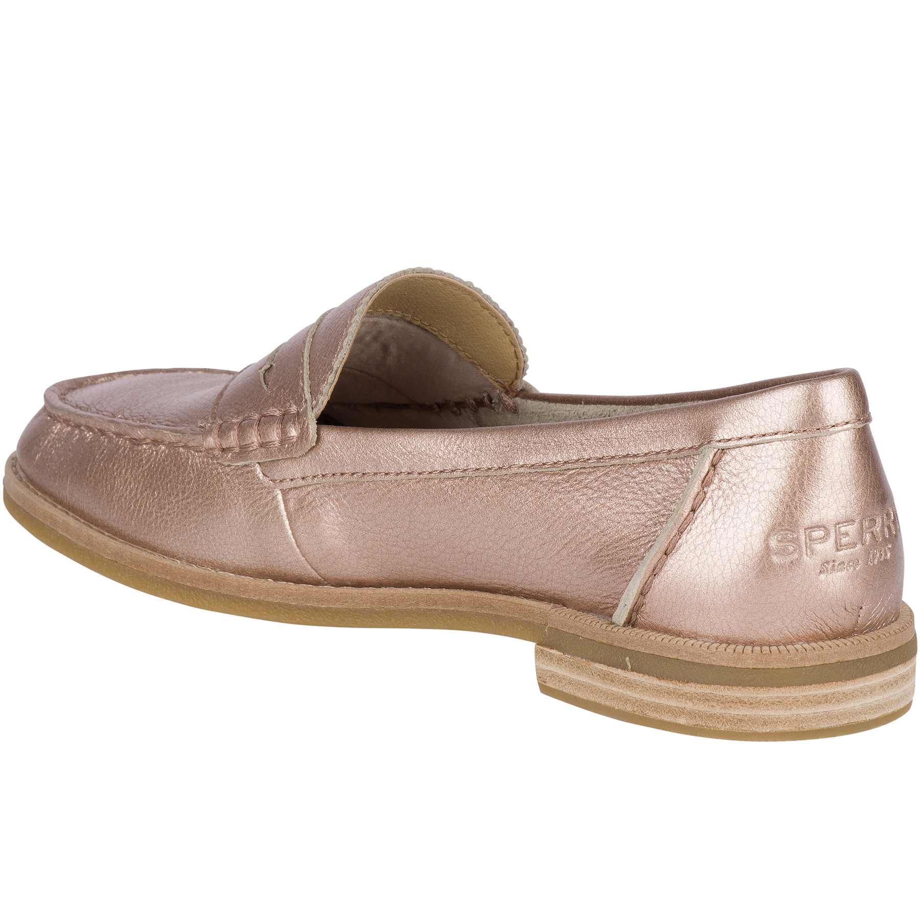 Rose gold metallic sperry 2025
