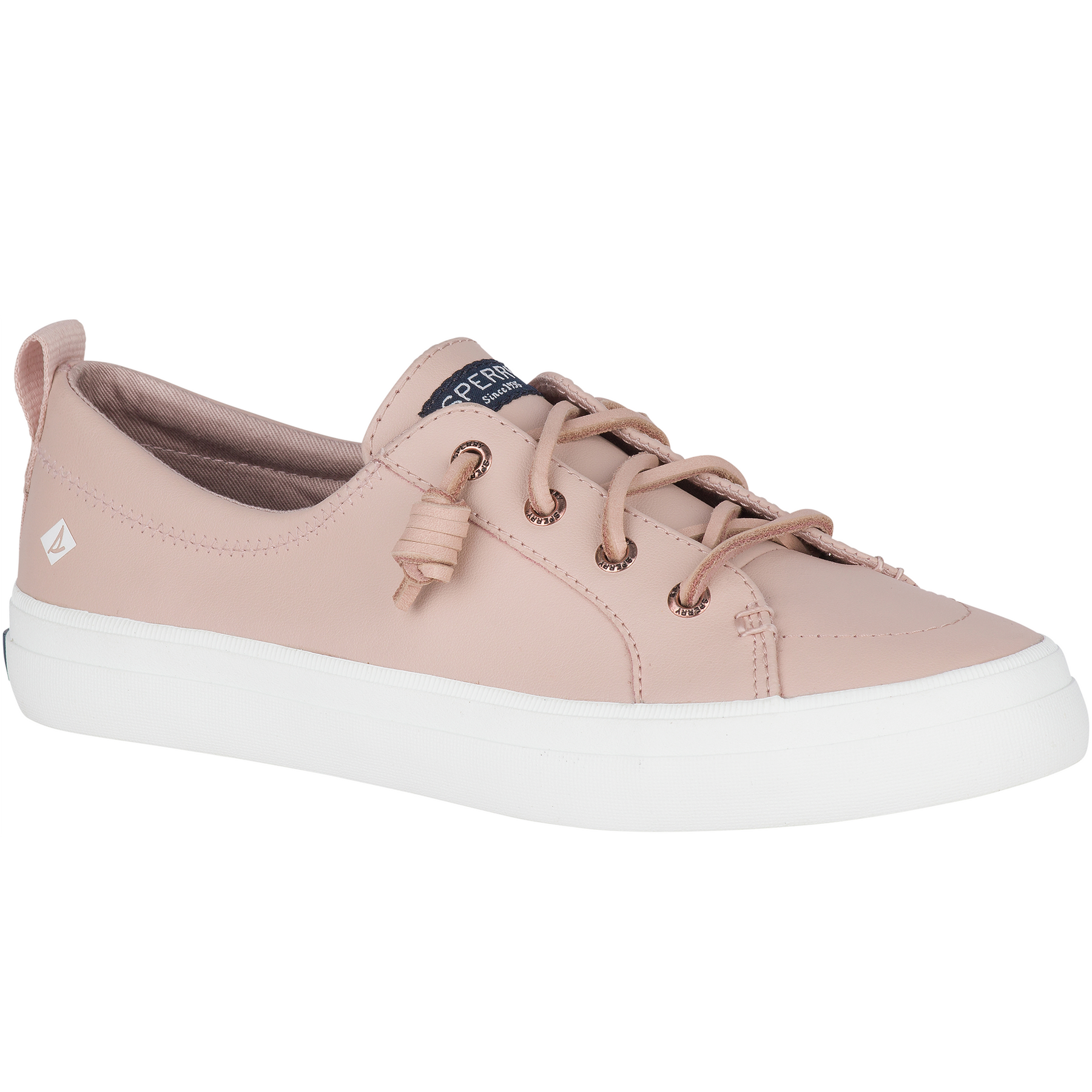 Women's Crest Vibe Leather Rose Dust Sneaker (STS84598)