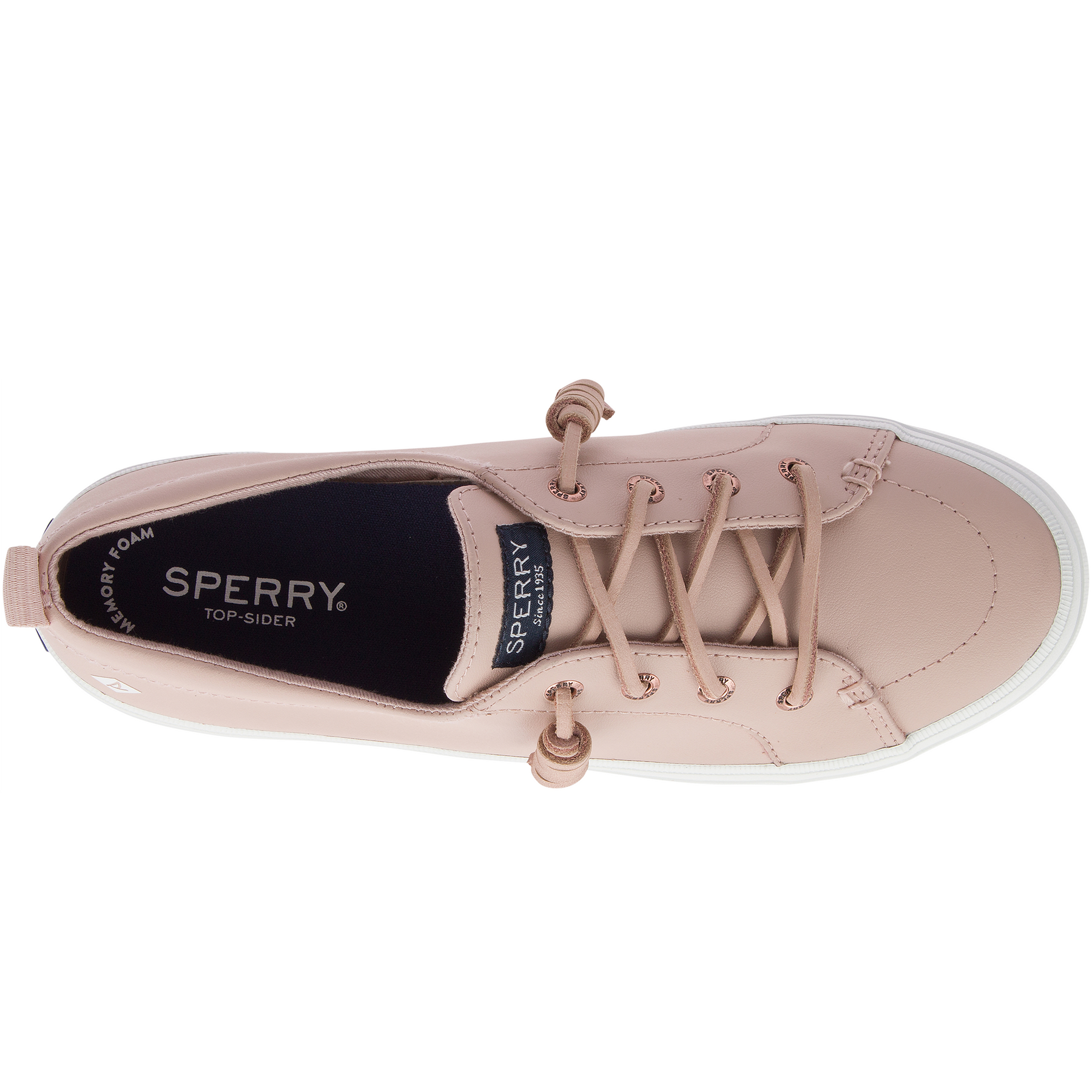 Women's Crest Vibe Leather Rose Dust Sneaker (STS84598)