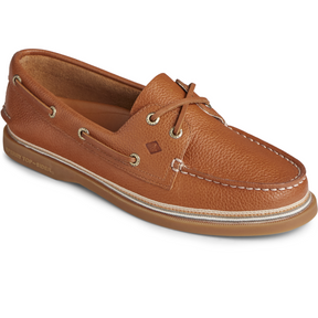 Women's Authentic Original 2 Eye Tumbled Leather Tan Boat Shoes (STS85424)