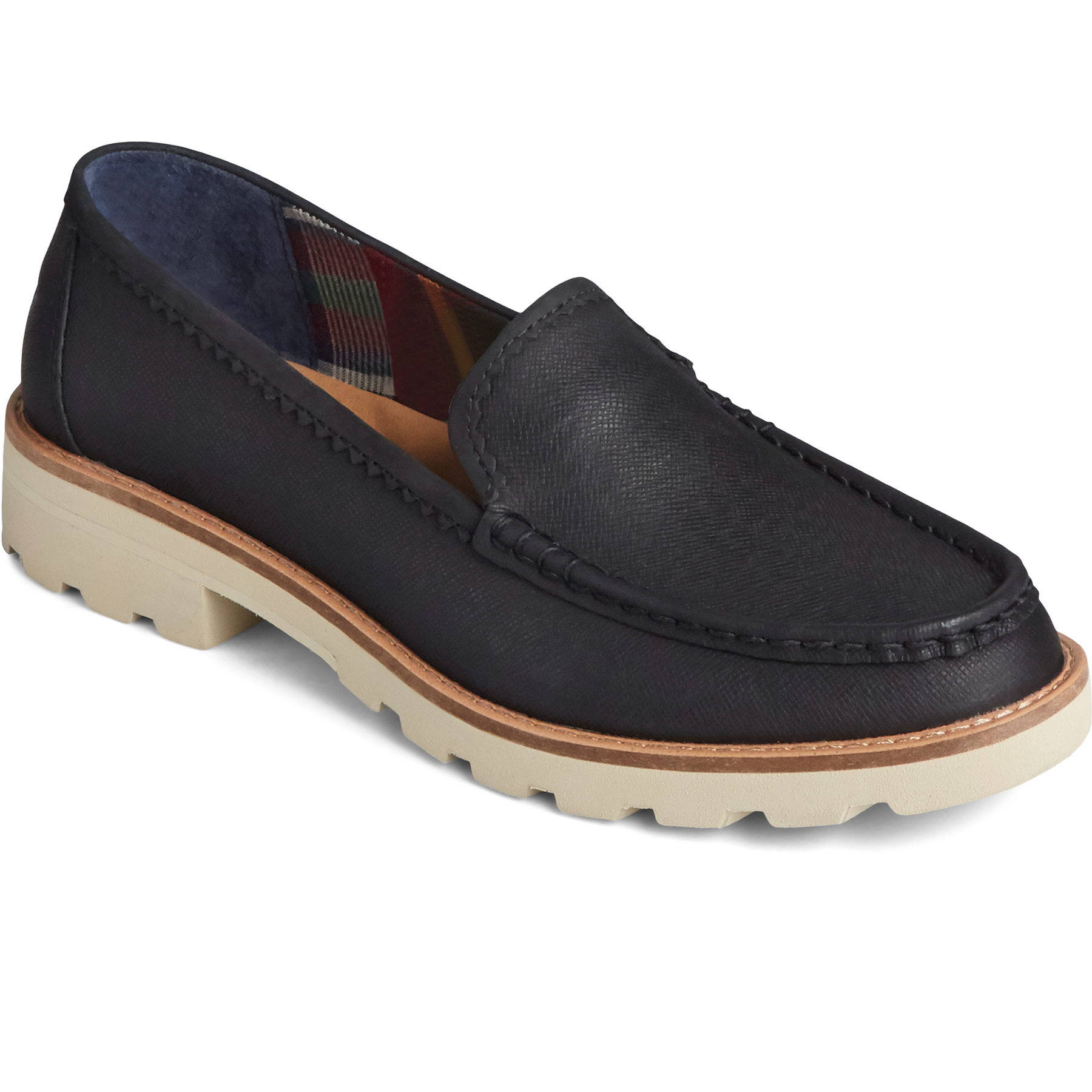 Women's Authentic Original Leather Lug Loafer - Black (STS85611)