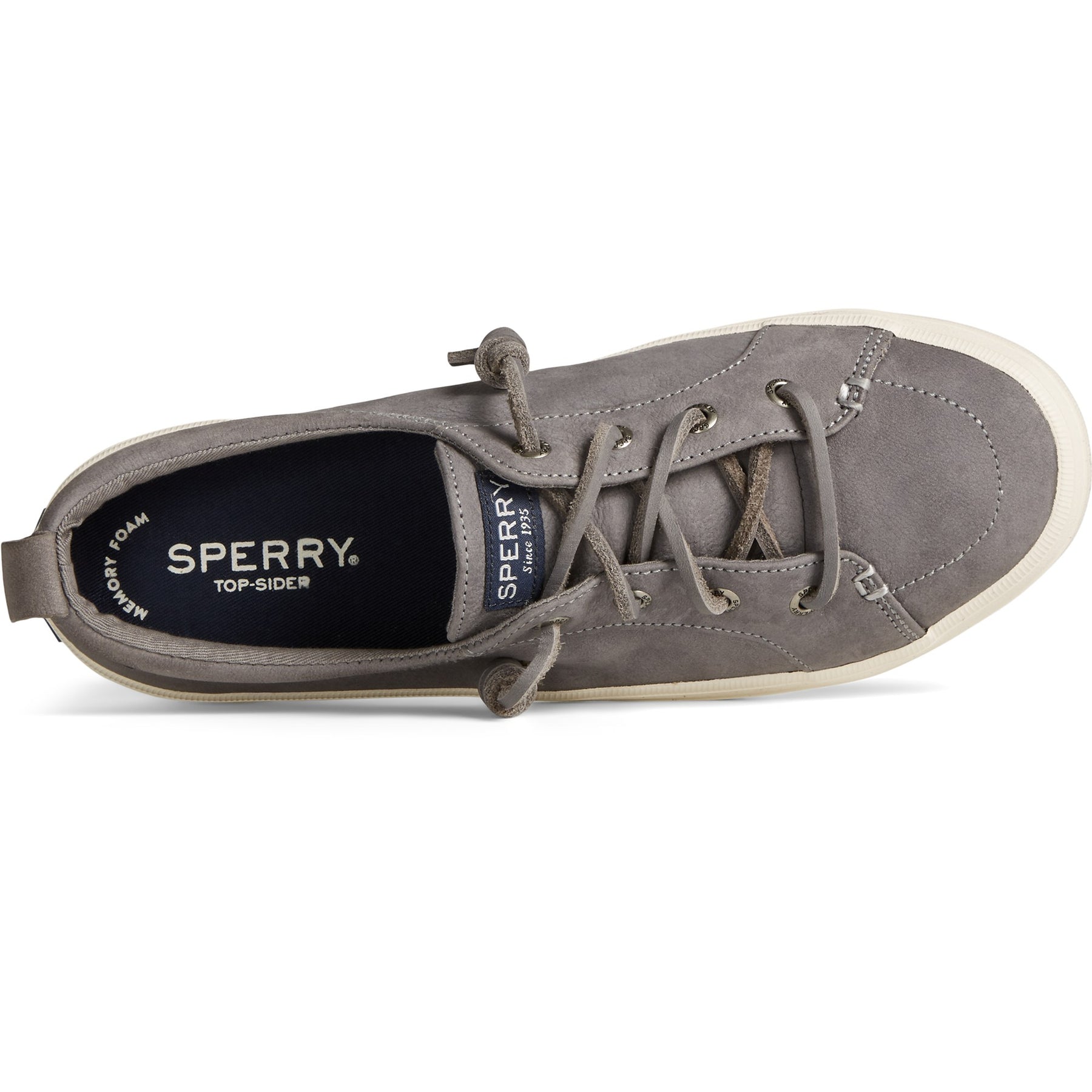 Women's Crest Vibe Tumbled Leather Sneaker - Dark Grey (STS87194)