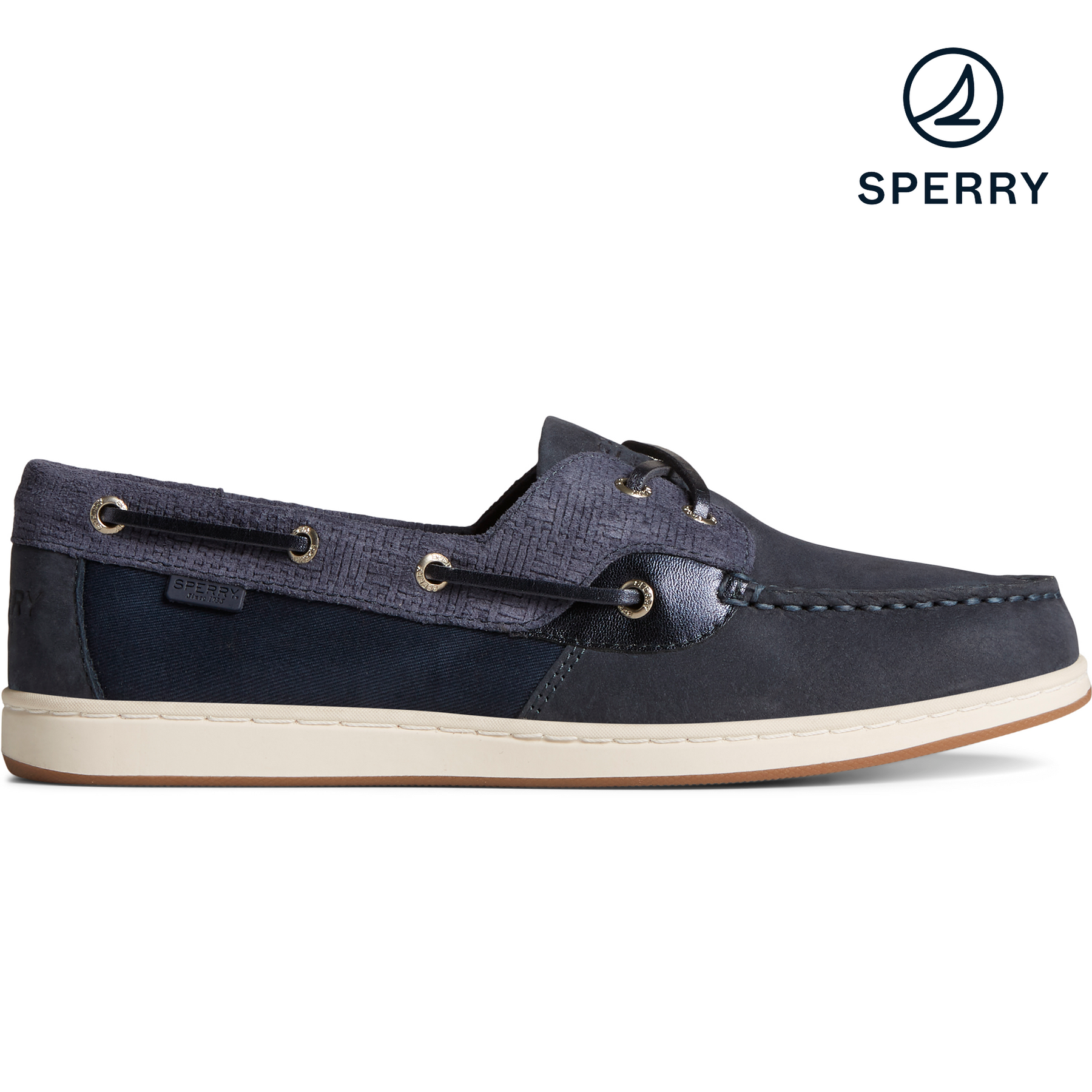 Women's Coastfish Woven Boat Shoes - Navy (STS87627)