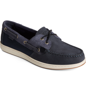 Women's Coastfish Woven Boat Shoes - Navy (STS87627)