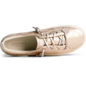 Women's Crest Vibe Metallic Leather Sneaker - Ivory (STS87913)