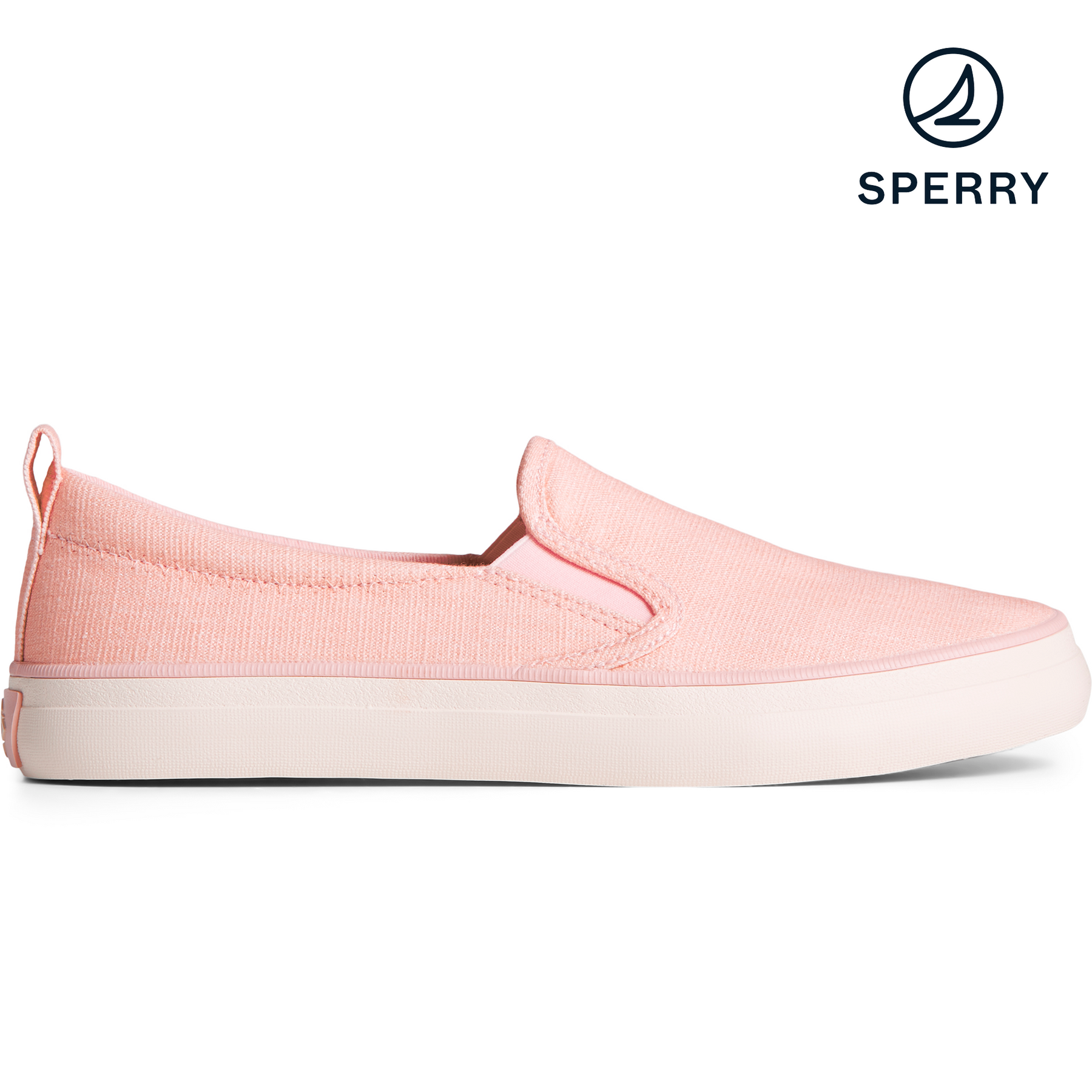 Women s Crest Twin Gore Shimmer Slip On Sneaker Pink STS88457