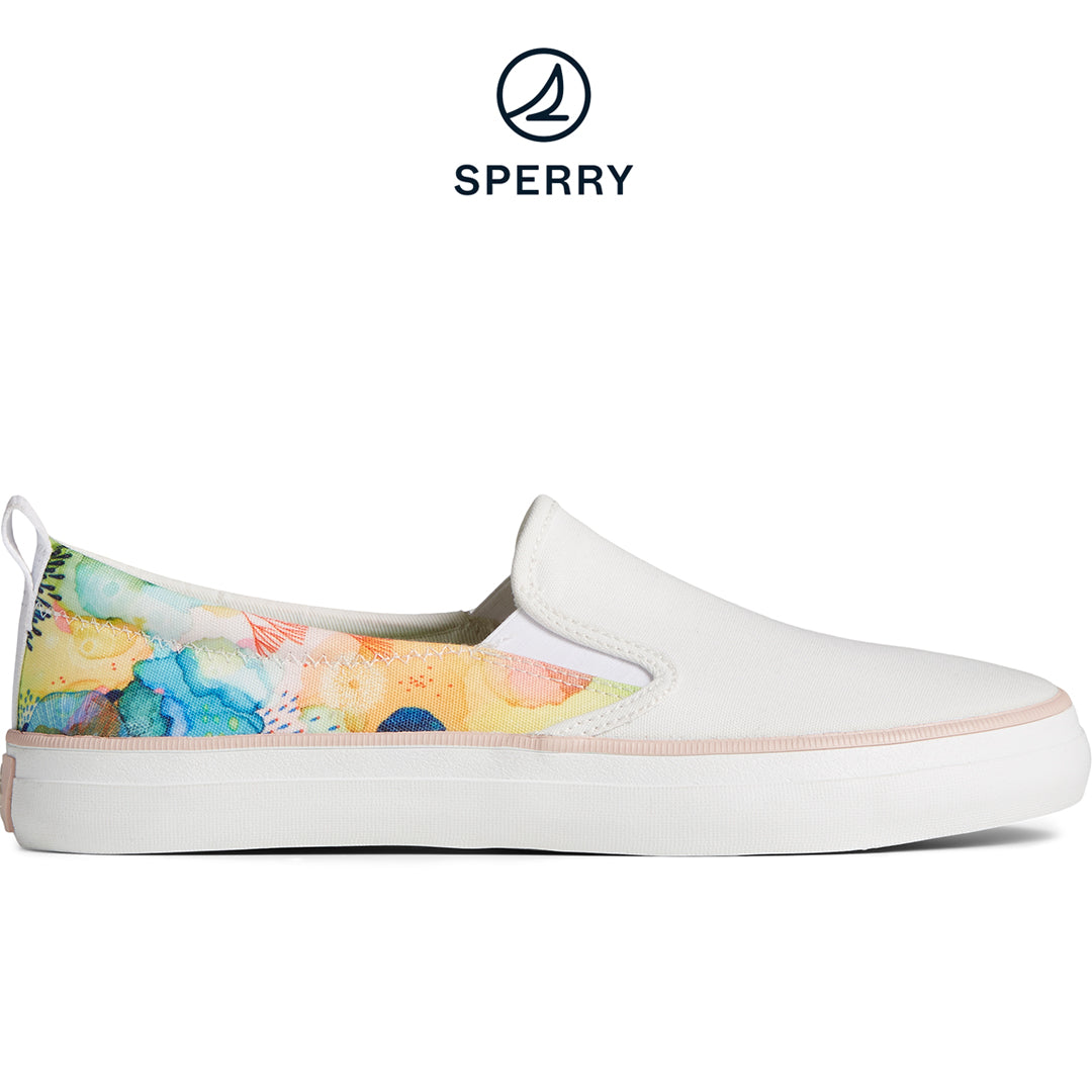 Yellena James Women's SeaCycled™ Crest Twin Gore Slip-On Sneaker White (STS88460)