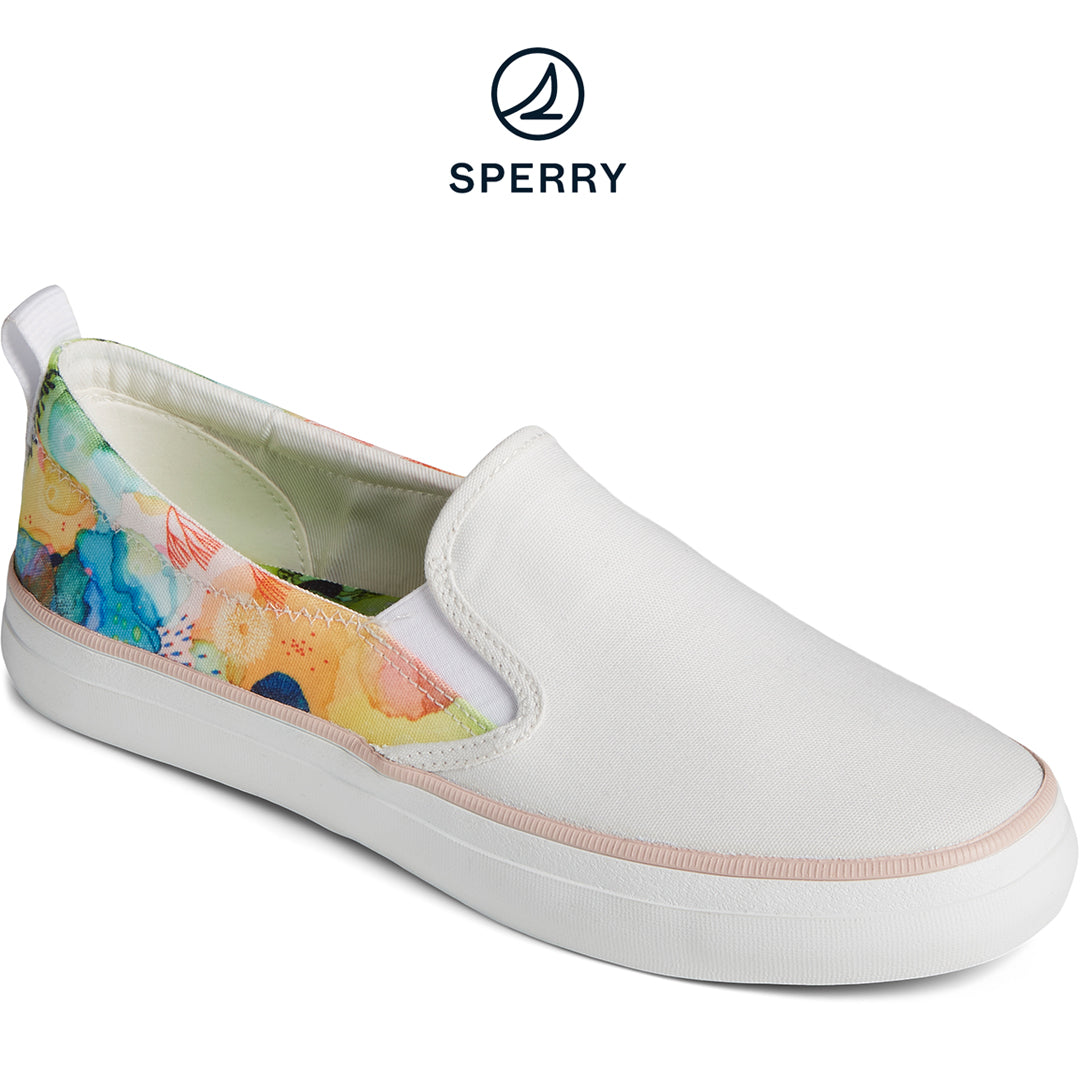 Sperry x Yellena James Women's SeaCycled™ Crest Twin Gore Slip-On Sneaker White (STS88460)