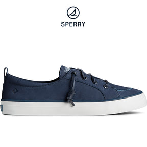 Women's Crest Vibe Washable Leather Sneaker Navy (STS88485)