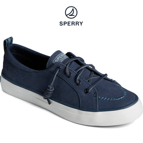 Women's Crest Vibe Washable Leather Sneaker Navy (STS88485)