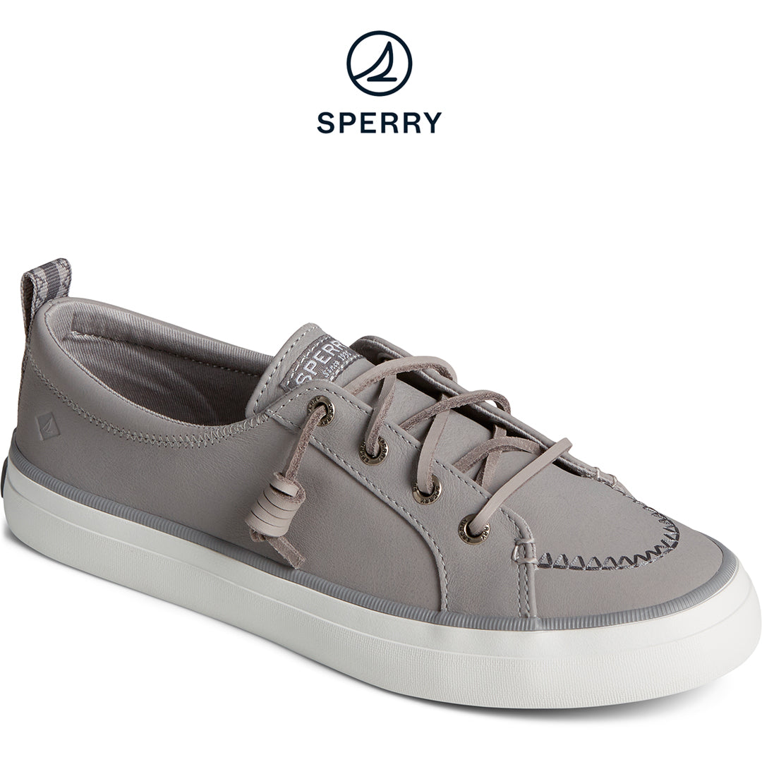 Women's Crest Vibe Washable Leather Sneaker Grey (STS88487)