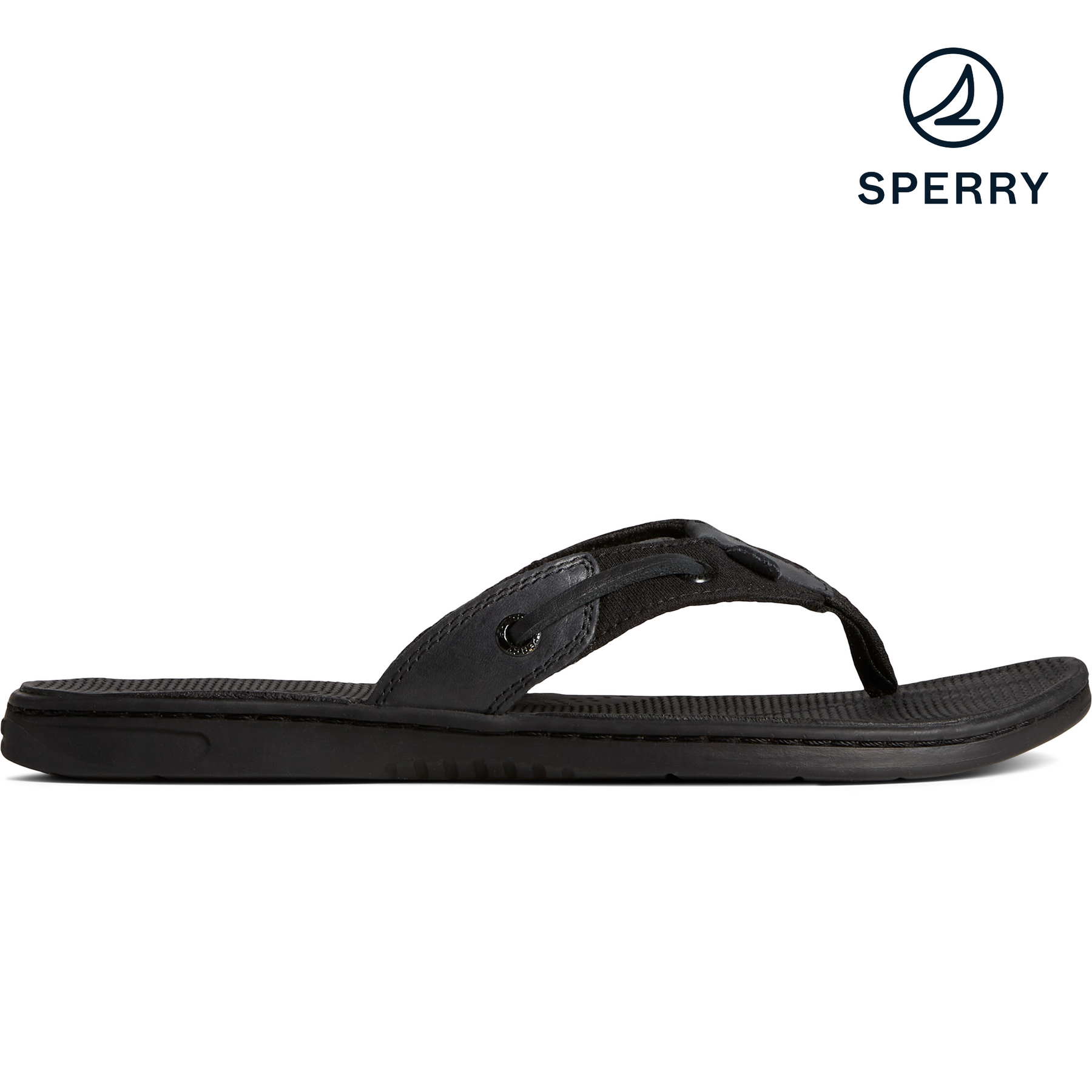 Women s Seafish Iridescent Sparkle Flip Flop Black STS88589