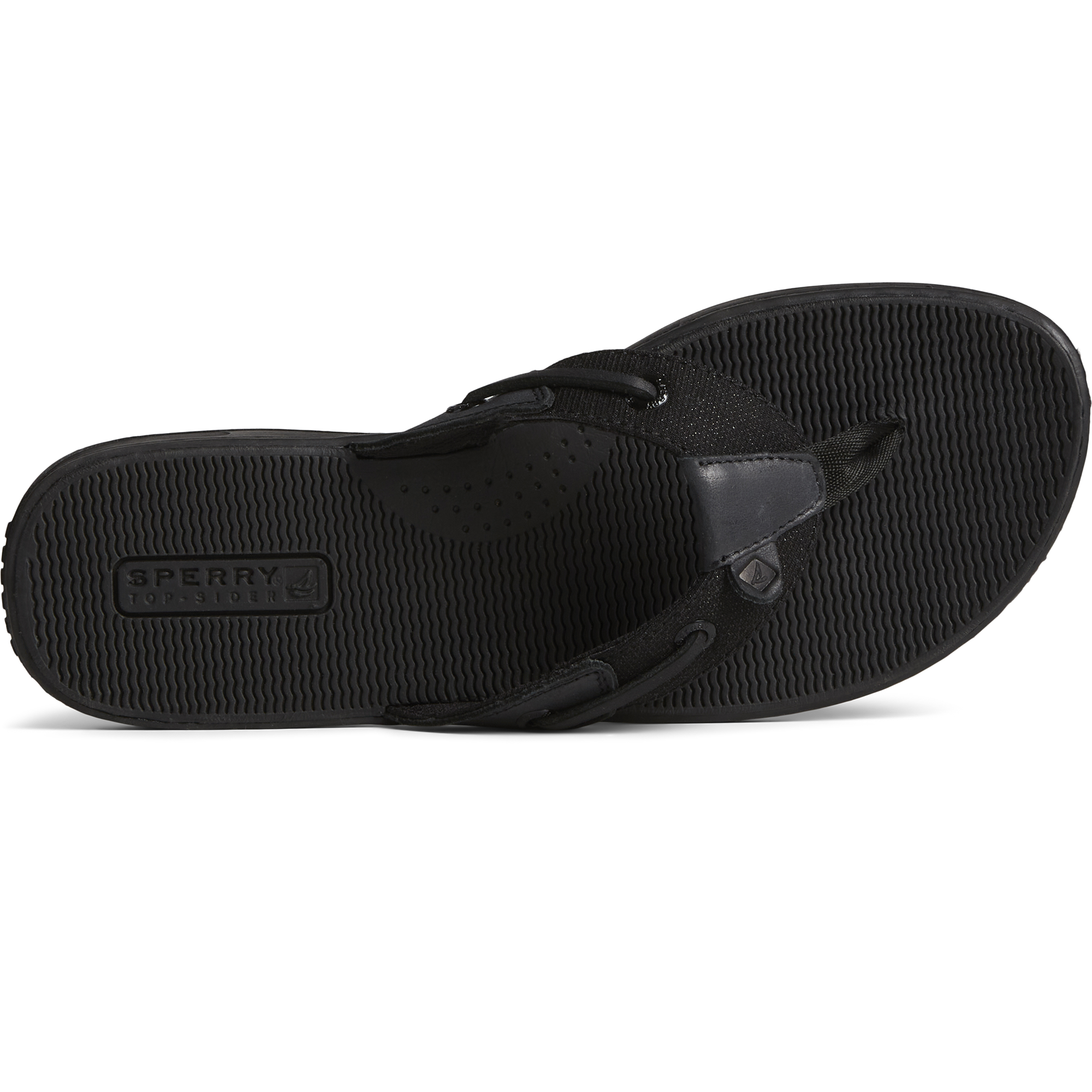 Women's Seafish Iridescent Sparkle Flip Flop - Black (STS88589)