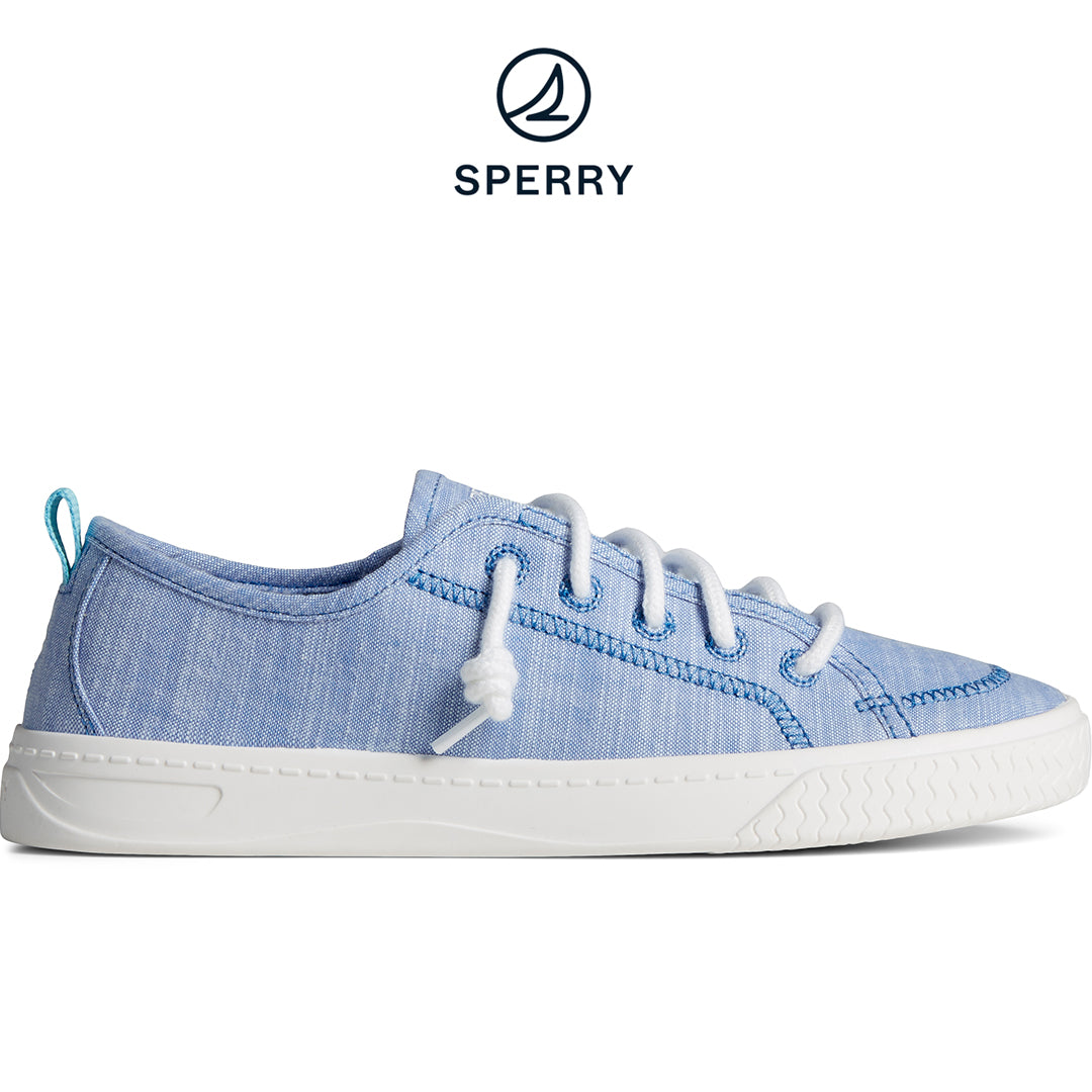 Sperry Women's Shorefront Space Dye Chambray Sneaker Teal (STS88604)