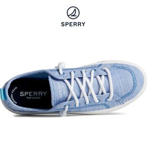 Sperry Women's Shorefront Space Dye Chambray Sneaker Teal (STS88604)