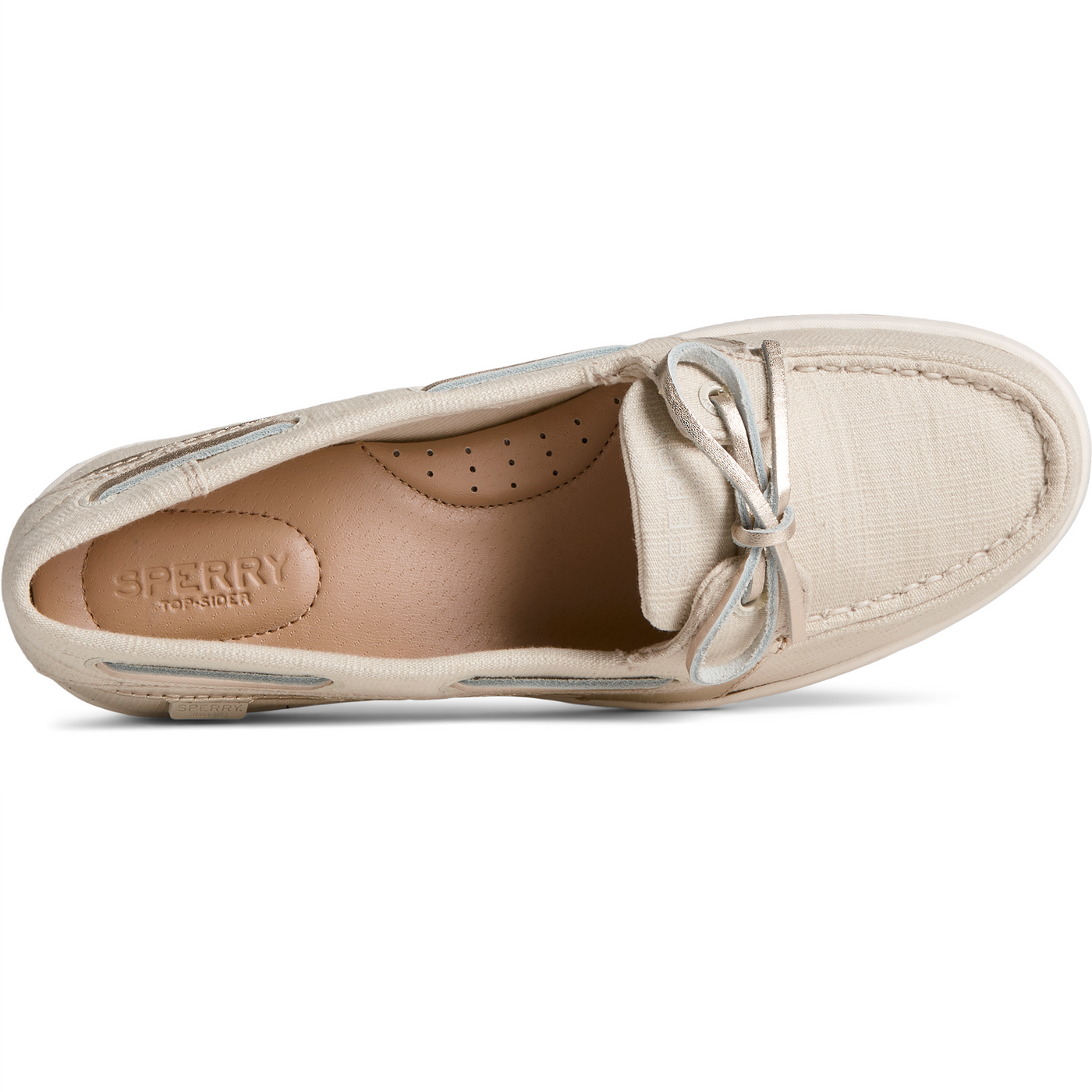 Women's Starfish Shimmer Boat Shoes Offwhite (STS88618)