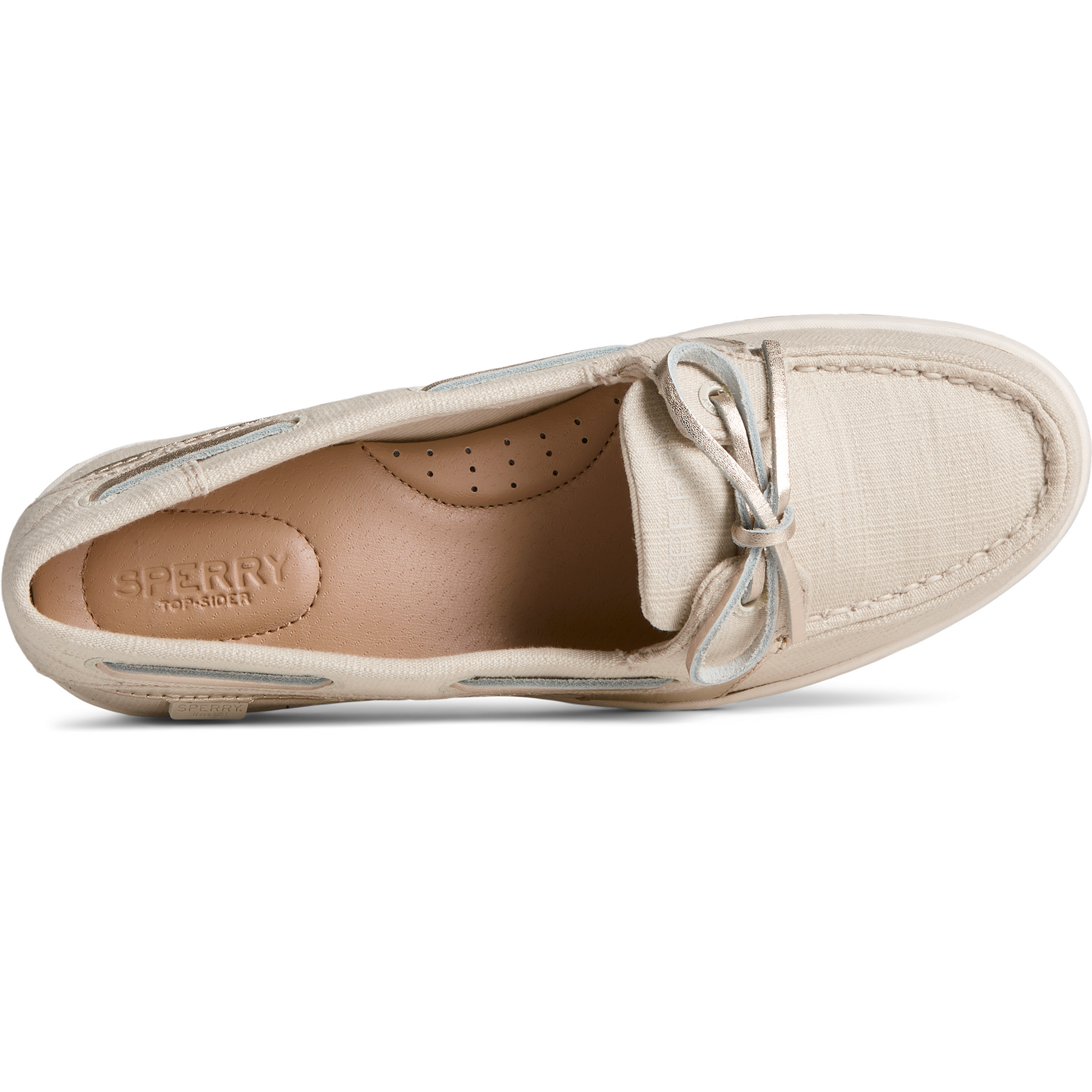 Women's Starfish Shimmer Boat Shoes - Offwhite (STS88618)