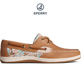 Women's Koifish Ditsy Floral Boat Shoe Tan (STS88691)