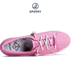 Women's Crest Vibe Beaded Platform Canvas Sneaker Pink (STS88737)